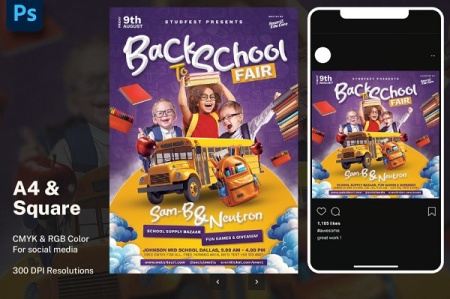 فایل لایه باز پوستر بازگشایی مدارس