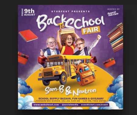 طرح بنر لایه باز بازگشایی مدارس