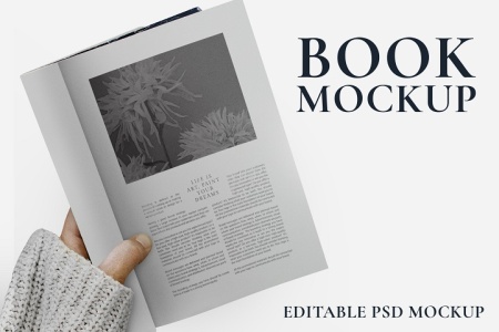 دانلود موکاپ کتاب در دست