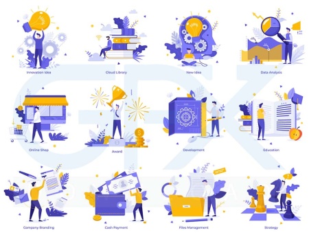 پکیج شخصیت های وکتور با فرمت psd برای فتوشاپ