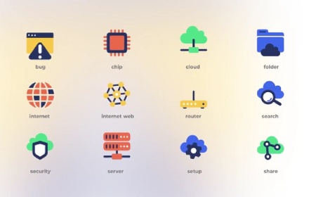 پروژه افتر افکت موشن گرافیک آیکون های تکنولوژی ابری