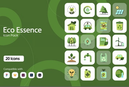 دانلود 20 آیکون لایه باز انرژی سبز