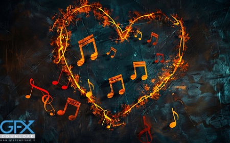 عکس نت های موسیقی فانتزی