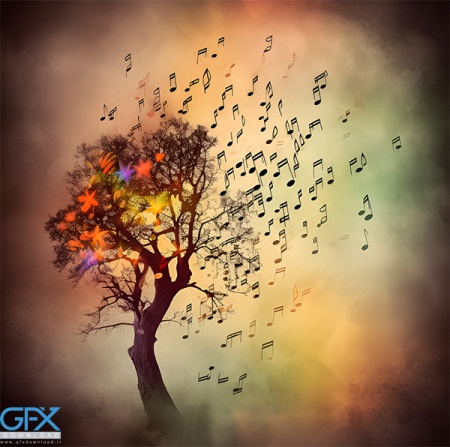 عکس هنری از نت موسیقی