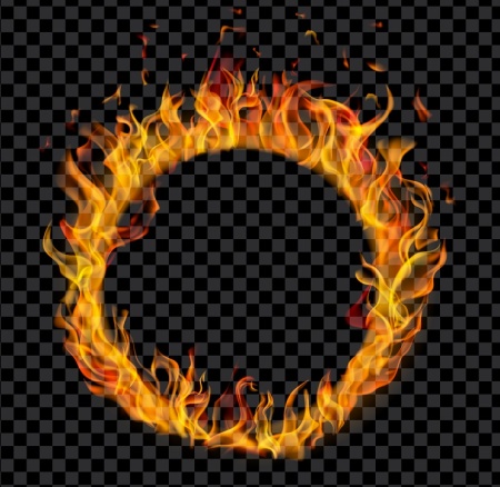 وکتور حلقه آتش سیاه و سفید