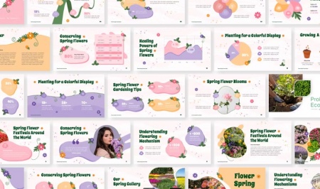 قالب پاورپوینت طرح گل