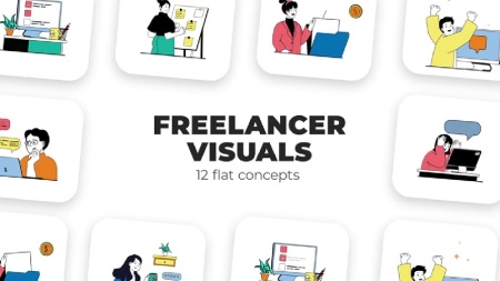 پروژه افتر افکت موشن گرافیک فریلنسری Freelancer Visuals