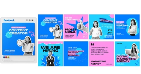 دانلود قالب فانتزی پست اینستاگرام برای استخدام کارمند جدید