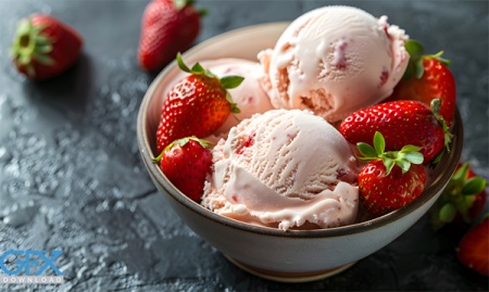 عکس بستنی توت فرنگی