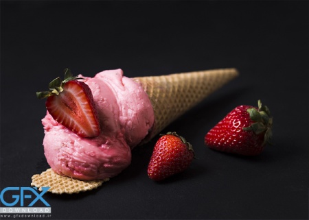 دانلود عکس بستنی توت فرنگی