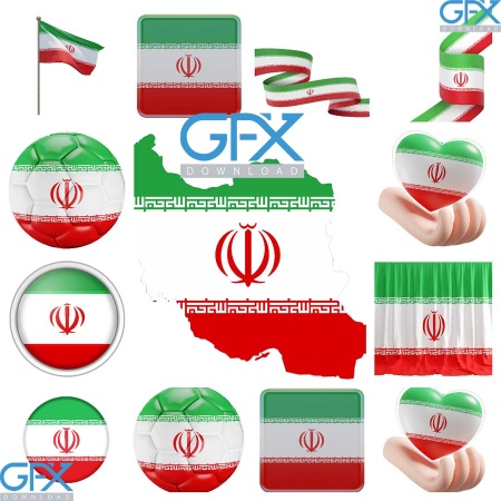 دانلود png پرچم ایران با کیفیت بالا