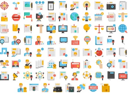 آیکون های لایه باز ژورنالیسم و خبرنگاری