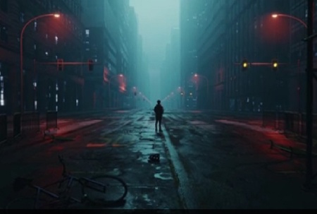 فوتیج ویدئویی مرد تنها در خیابان 3D Lonely Man In A Street