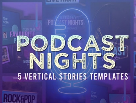 پروژه افتر افکت استوری پادکست های شبانه Podcast Nights Stories