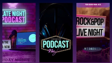 پروژه افتر افکت 5 استوری پادکست شبانه Podcast Nights Stories