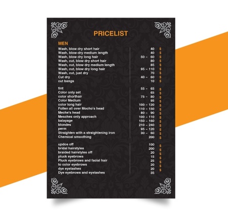 دانلود طرح لایه باز لیست قیمت رستوران