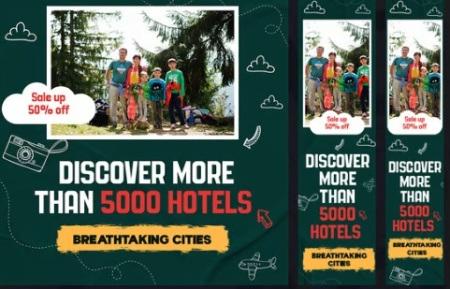 PSD آماده بنرهای تبلیغاتی برای آژانس مسافرتی
