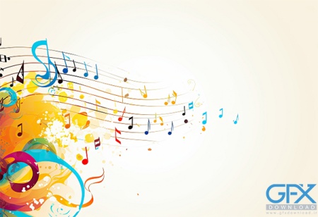 عکس کارتونی نت های موسیقی