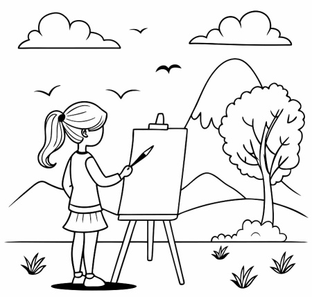 فایل لایه باز نقاشی کودکانه