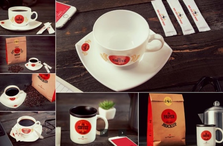 دانلود مجموعه موکاپ لوگو و آرم کافه