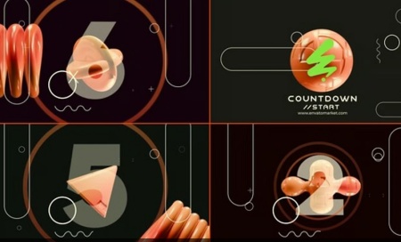 دانلود پروژه افتر افکت شمارش معکوس انتزاعی Abstract Object Countdown