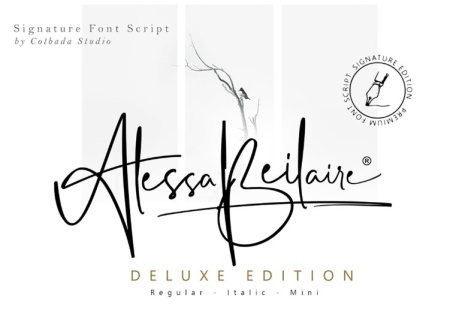دانلود فونت انگلیسی به سبک امضا alessa beilaire deluxe