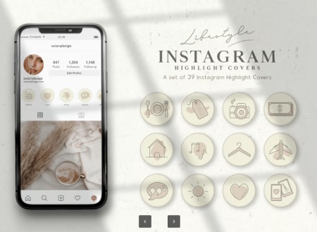 وکتور کاور هایلایت اینستاگرام لایف استایل