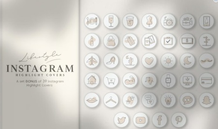 دانلود وکتور کاور هایلایت اینستاگرام طرح لایف استایل