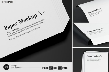 موکاپ لوگو روی کاغذ