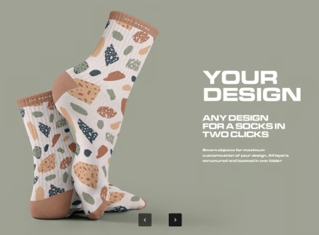 دانلود موکاپ سه بعدی جوراب ساق متوسط