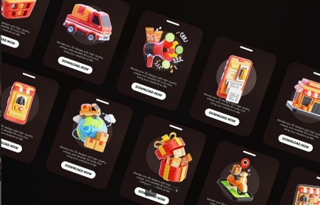 دانلود آیکون های سه بعدی آنلاین شاپ