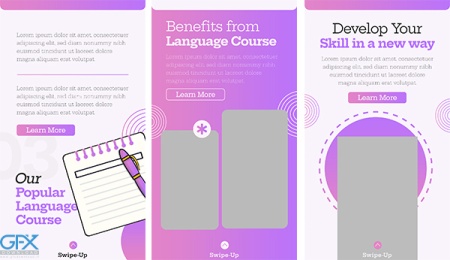 دانلود قالب استوری اینستاگرام دوره زبان