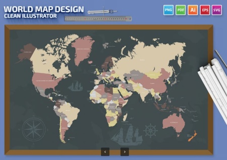 عکس لایه باز نقشه جهان