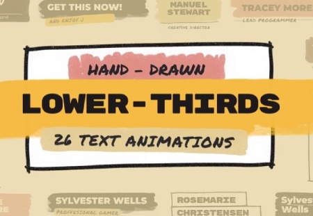 پروژه پریمیر زیرنویس با افکت براش نقاشی Brush Stroke Lower Thirds