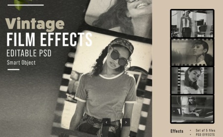 فایل لایه باز رول فیلم قدیمی Old Film roll