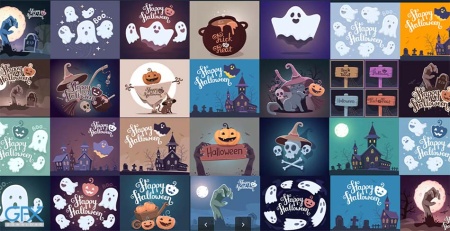 طرح لایه باز بنرهای هالووین Halloween