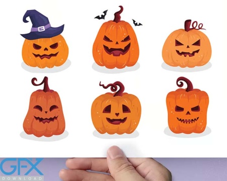 وکتور کدو تنبل هالووین