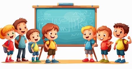 وکتور کارتونی بچه های مدرسه