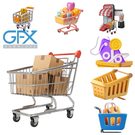 فایل لوگو سبد خرید PNG دوربری شده