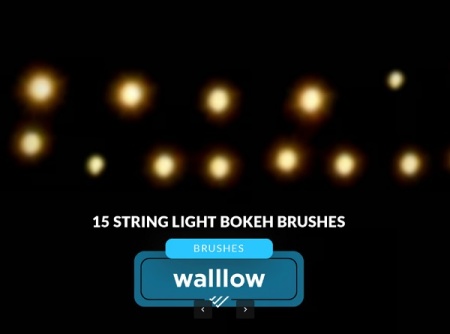 براش نورهای رشته ای برای فتوشاپ String Light Bokeh Brushes