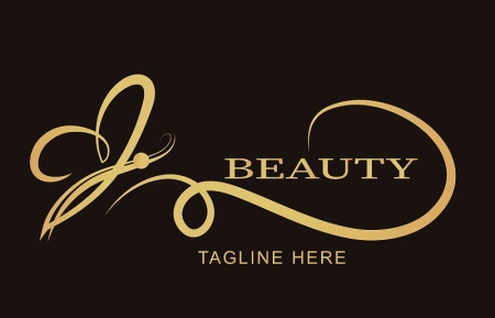 طرح لوگو آرایشگاه زنانه مشکی طلایی