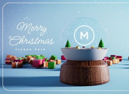 پروژه پریمیر لوگو با گوی برفی کریسمس Christmas Globe Logo