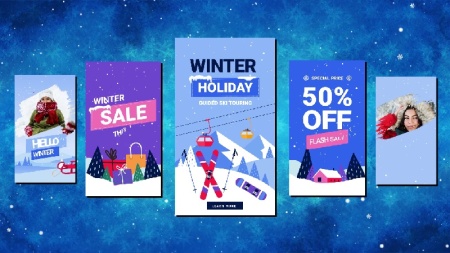 پروژه افتر افکت ریل اینستاگرام برفی Winter Snow Instagram