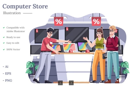 وکتور خدمات کامپیوتر