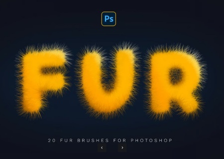 دانلود 20 براش خز برای فتوشاپ Fur