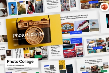 قالب پاورپوینت کلاژ عکس Photo Collage
