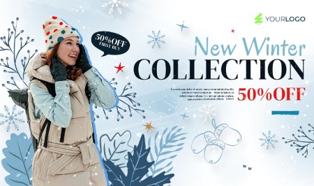 پروژه افتر افکت تیزر تبلیغاتی محصولات زمستانی Winter Sale Promo