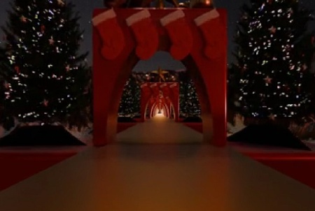 فوتیج موشن گرافیک بک گراند کریسمسی 3D Festive Christmas Tunnel