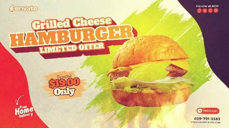 پروژه افتر افکت تبلیغات همبرگر Delicious Burger Food