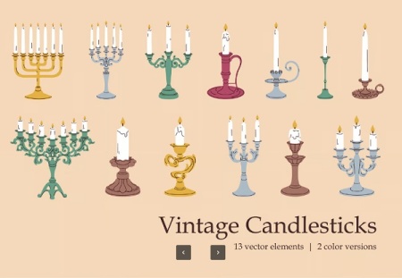 دانلود وکتور لایه باز شمعدان